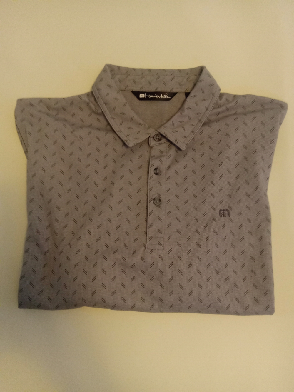 Travis Mathew Men's  Gray Micro-Pattern Polo Sz XL